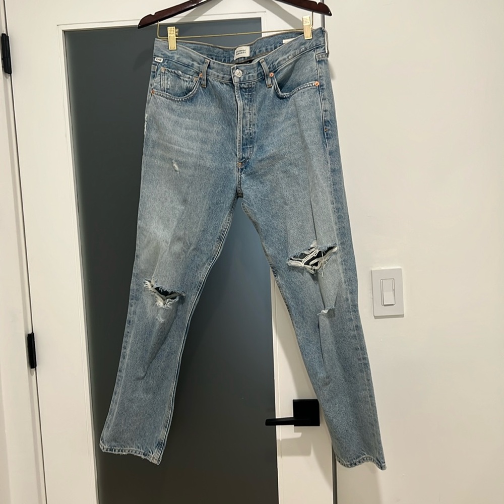 Citizens Of Humanity Light Wash Distressed Boyfriend Jeans